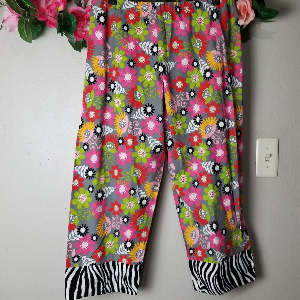 SS loungewear floral cropped pajama pants …